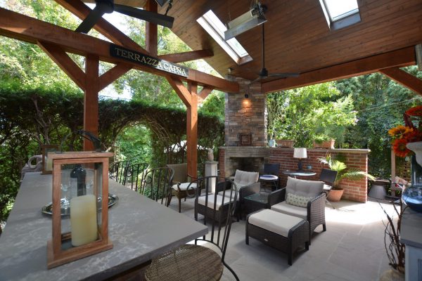Custom outdoor kitchen and patio space