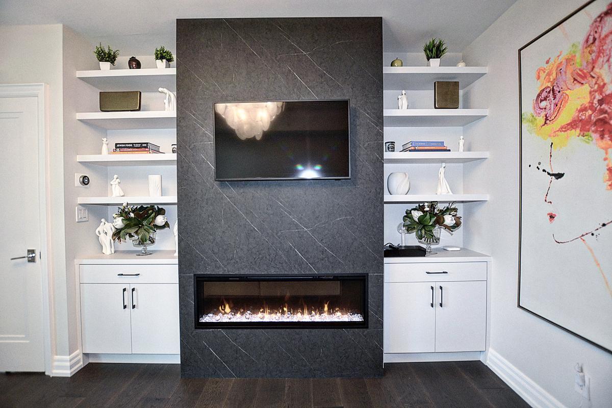 Bedroom feature entertainment wall