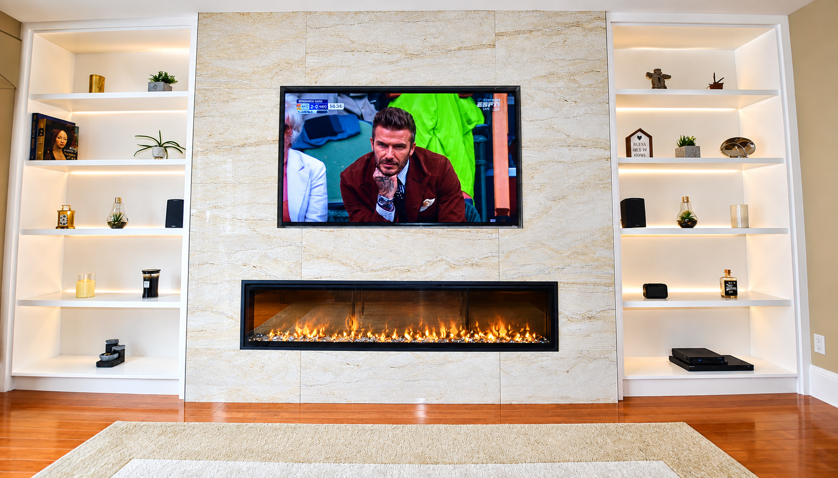 Media wall - feature wall - Custom cabinetry - interior renovation - Toronto - Greater Toronto Area GTA