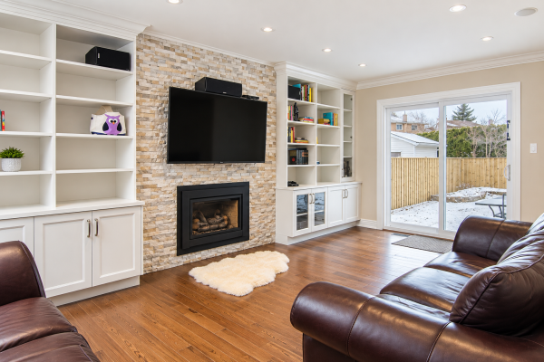 Media Wall with Gas Fireplace - Richmond Hill - GTA - Toronto