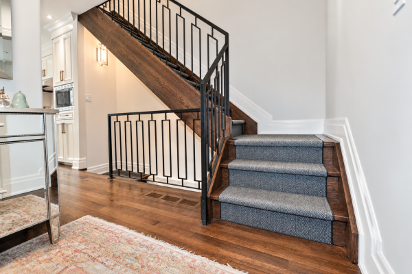 New Stairs with custom wrought iron railing - Toronto