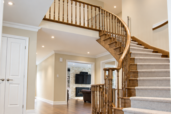 Elegant Curved Staircase Foyer - Toronto - Richmond hill