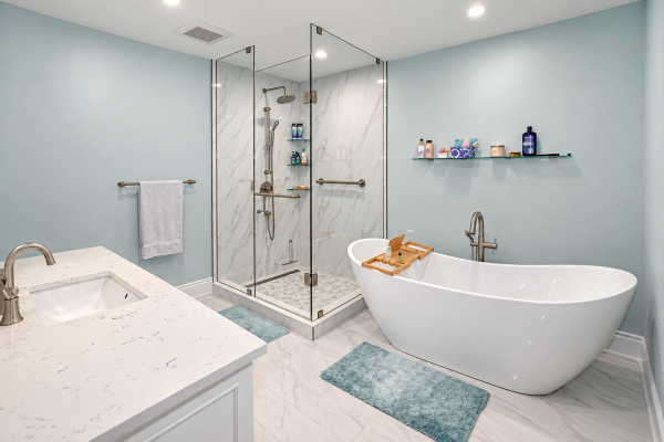 Modern Aqua Spa Bathroom - Schomberg - King city